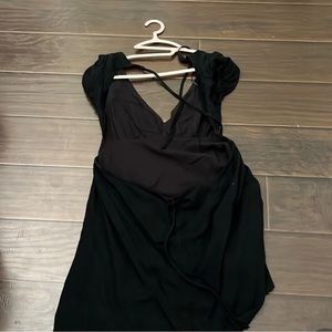 black short backless dress